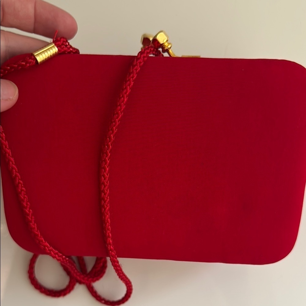 Vintage Red Clutch Wristlet - Picture 3 of 6
